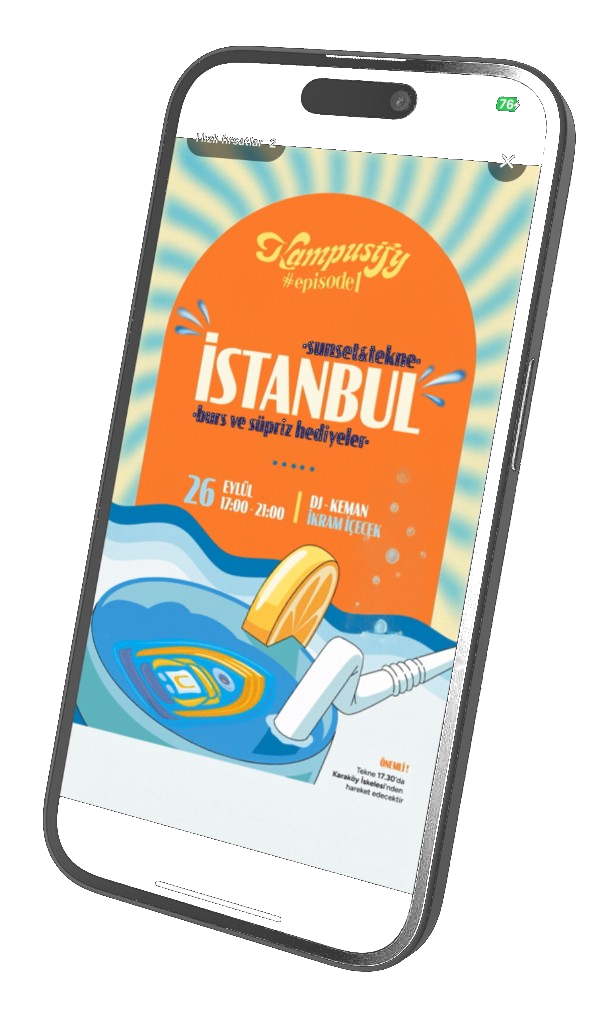 Kampusify uygulama açılışı splash ekranı reklam örneği