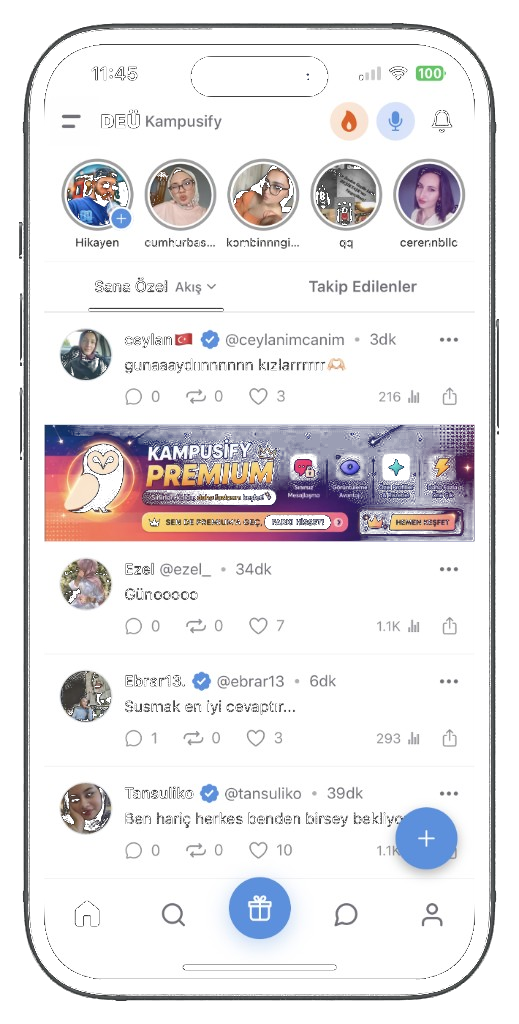 Kampusify sponsorlu hikâye (story) reklam alanı örneği
